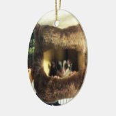 フルーリーツリートラックズベッドに砂糖ぶら下がったグライダー セラミックオーナメント (左)