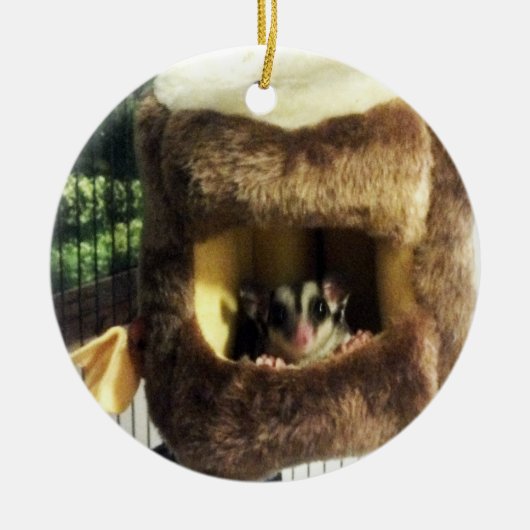 フルーリーツリートラックズベッドに砂糖ぶら下がったグライダー セラミックオーナメント (正面)