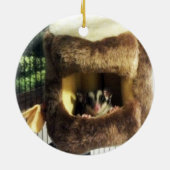 フルーリーツリートラックズベッドに砂糖ぶら下がったグライダー セラミックオーナメント (裏面)