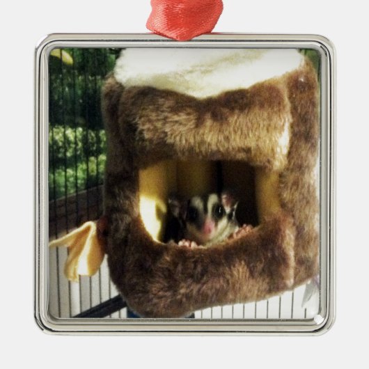 フルーリーツリートラックズベッドに砂糖ぶら下がったグライダー メタルオーナメント (正面)