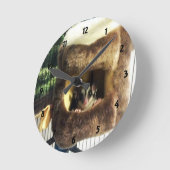 フルーリーツリートラックズベッドに砂糖ぶら下がったグライダー ラウンド壁時計 (傾斜)