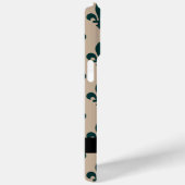 フルールドリス、ベージュにグリーン、ロイヤル、あなたの名前 Case-Mate iPhoneケース (裏面 / 右)