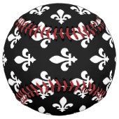 フルールドリス、白黒、ホワイト、あなたの名前 ソフトボール (正面)