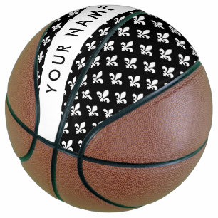 フルールドリス、白黒、ホワイト、あなたの名前 バスケットボール