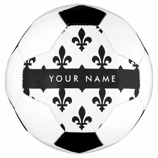 フルールドリス 黒 白 名前入り サッカーボール (正面)