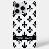 フルールドリス 黒 白 名前入り Case-Mate iPhoneケース (裏面)