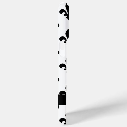フルールドリス 黒 白 名前入り Case-Mate iPhoneケース (裏面 / 右)
