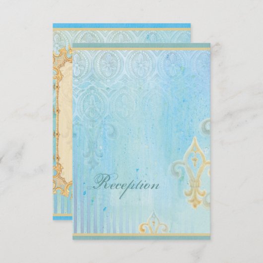 フルール・ド・リス ダマスク2 - 結婚式出欠確認カード 出欠カード (正面/裏面)