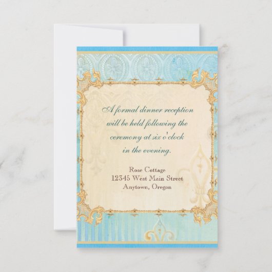 フルール・ド・リス ダマスク2 - 結婚式出欠確認カード 出欠カード (裏面)