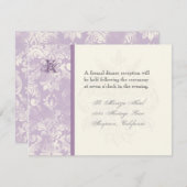 フルール ド リス ダマスク - ライラック  レセプション 招待状 (正面/裏面)