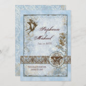 フルール・ド・リス ダマスク vs2 - 結婚式招待状 招待状 (正面/裏面)