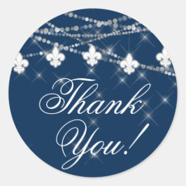 フルール ド リス ネイビーブルー ライト | ラスティック サンクス ラウンドシール