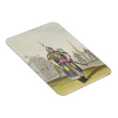 フル中国のバトルドレスの兵士、イラストレーション マグネット (右側)