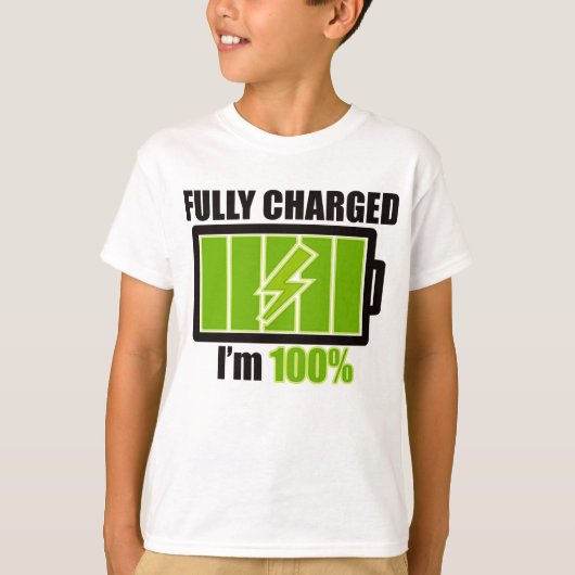 フル充電のバッテリー Tシャツ (正面)