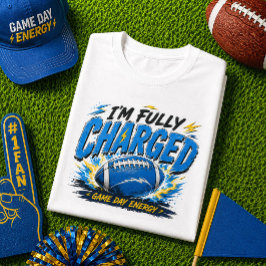 フル充電 ゲームデー エネルギー フットボール Tシャツ