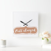 フル充電 スクエア壁時計 (ホーム)
