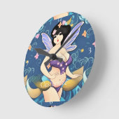 フル姿妖精の女神サンダー_コーブ ラウンド壁時計 (傾斜)