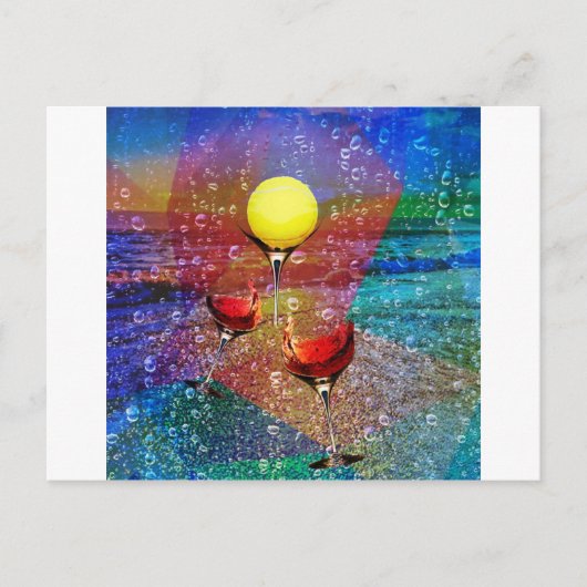 フル祝カラーのテニス ポストカード (正面)