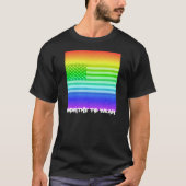 フル米国国旗の虹 – 価値のある衣服 Tシャツ (正面)
