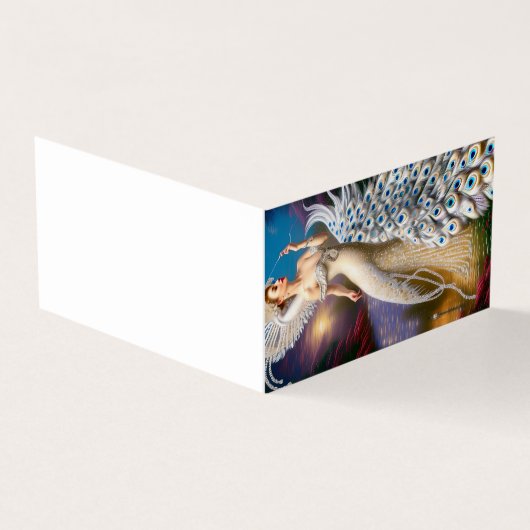 フル素晴らし体ホワイトピーコックバード 名刺 (外部)