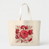 フル運開花1月の誕生の花 ラージトートバッグ (正面)