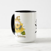 「フル開花で生きる」格言/ひまわりカスタム花 マグカップ (正面左)