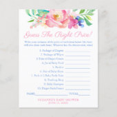 フル開花ベビーシャワーゲームカードを推測 チラシ (正面)