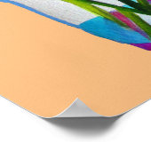 フル開花引用文モダン水彩画 ポスター (角)