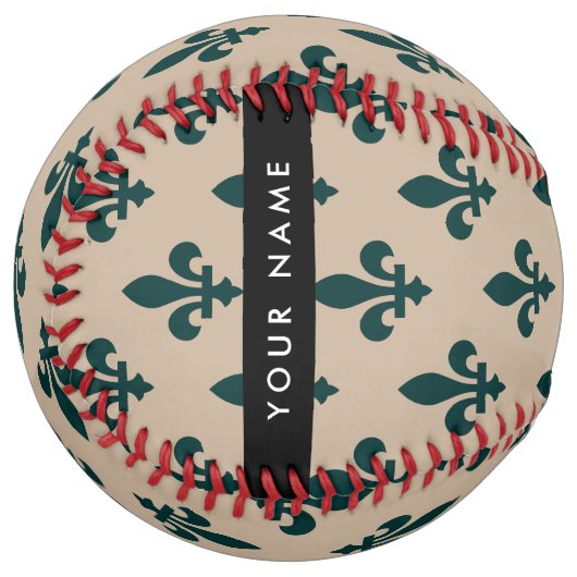 フル・ド・リス, ベージュに緑, ロイヤル, あなたの名前 ソフトボール (正面左)