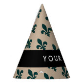 フル・ド・リス, ベージュに緑, ロイヤル, あなたの名前 パーティーハット (左)