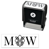 フル ド リス #11 カップル ウェディング 2イニシャル モノグラム セルフインキングスタンプ (インサイチュ)