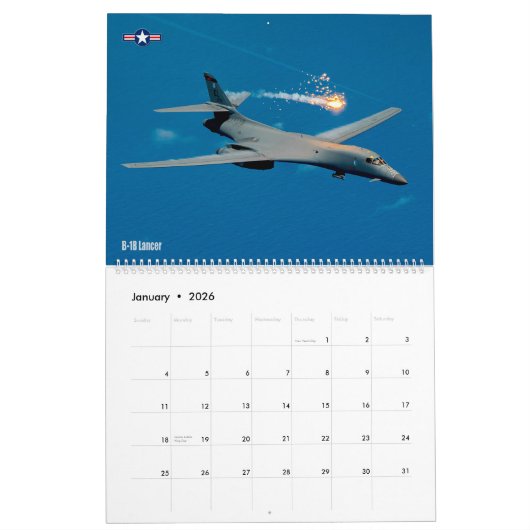 フレアと戦え！米国軍隊機 カレンダー (1月 2026)