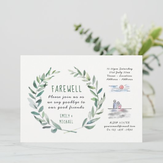 フレア離れーズパーティの招待状クラフト素朴アート 招待状 (スタンド正面)