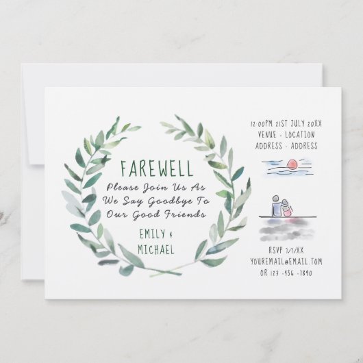 フレア離れーズパーティの招待状クラフト素朴アート 招待状 (正面)