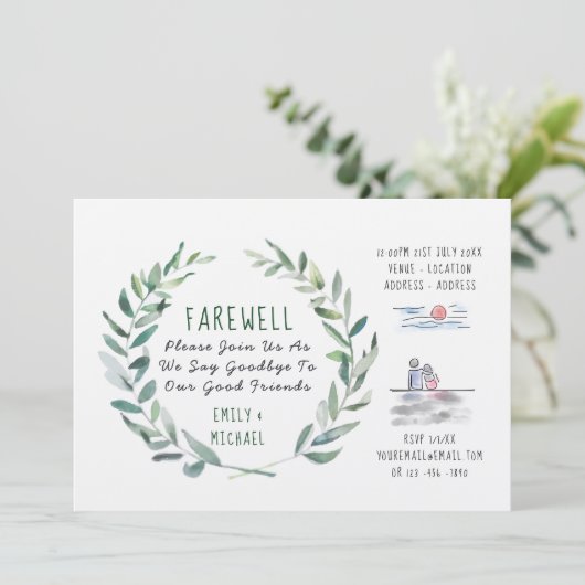 フレア離れーズパーティの招待状クラフト素朴アート 招待状 (スタンド正面)