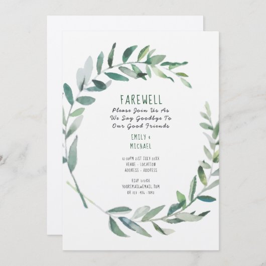 フレア離れーズパーティの招待状クラフト素朴アート 招待状 (正面/裏面)