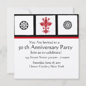 フレア・ド・リス・アニバーサリー 赤いワックスシール モノグラム 招待状 (裏面)