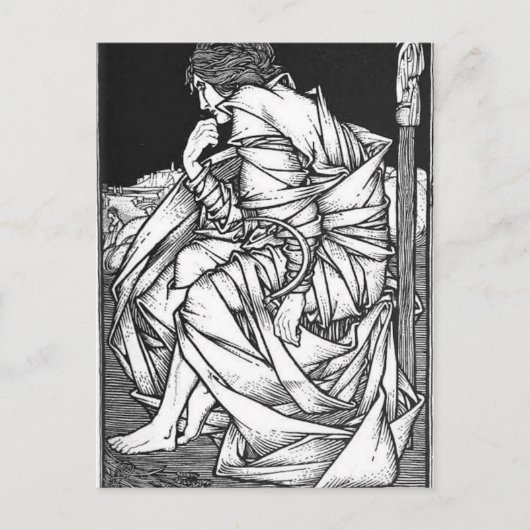 フレイはオーディンの王座に座った ポストカード (正面)