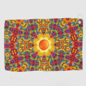 フレイキーティキレッドヴィンテージフラクタル万華鏡のように千変万化するパターン ゴルフタオル (横)