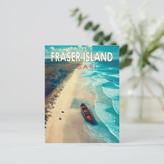 フレイザーアイランドカリアトラベルアートヴィンテージ ポストカード (スタンド正面)