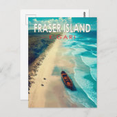 フレイザーアイランドカリアトラベルアートヴィンテージ ポストカード (正面/裏面)