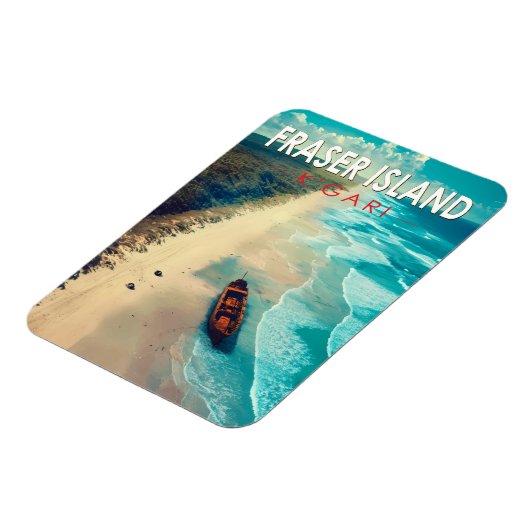 フレイザーアイランドカリアトラベルアートヴィンテージ マグネット (左側)