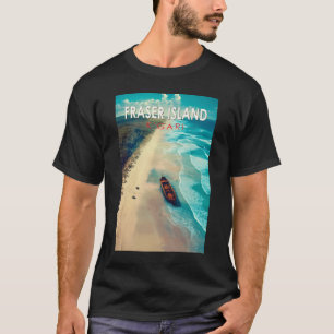 フレイザーアイランドカリアトラベルアートヴィンテージ Tシャツ