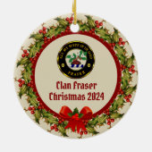 フレイザースコッチドッグ&サンタパーソナライズされたクリスマス セラミックオーナメント (裏面)