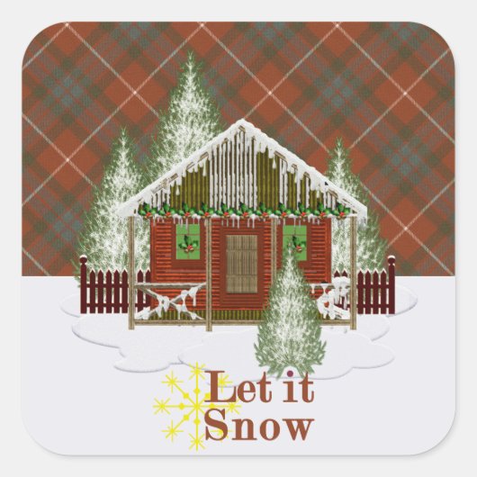 フレイザーレッド風化オリジナルスコットランドタータンチェック スクエアシール (正面)