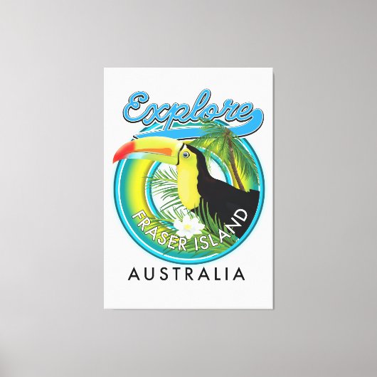 フレイザー島オーストラリア探査ロゴ キャンバスプリント (正面)