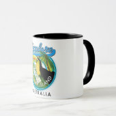 フレイザー島オーストラリア探査ロゴ マグカップ (正面右)