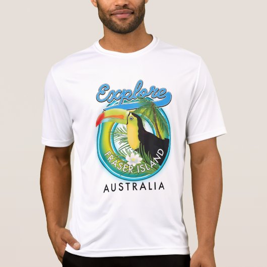 フレイザー島オーストラリア探検ロゴ Tシャツ (正面)