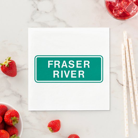 フレイザー川ハイウェイサイン英国コロンビアカナダ スタンダードランチョンナプキン