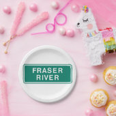 フレイザー川ハイウェイサイン英国コロンビアカナダ ペーパープレート (パーティー)